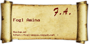 Fogl Amina névjegykártya